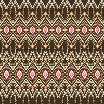 Colorful embroidered fabric with geometric patterns Stock Illustration