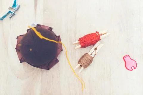 Colorful embroidery thread Stock Photos