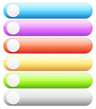 Colorful, empty rounded button, banner backgrounds with blank space. Vector Stock Illustration