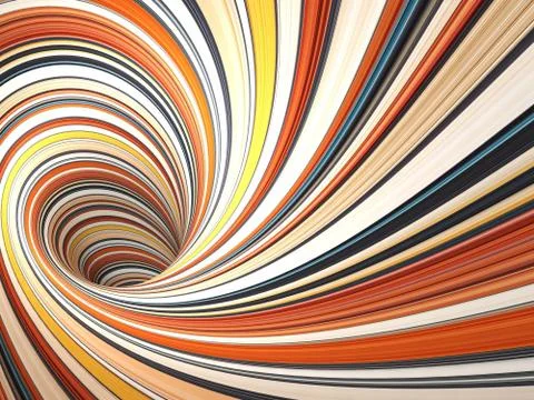 Colorful empty twisted bent tunnel, 3d render 스톡 일러스트
