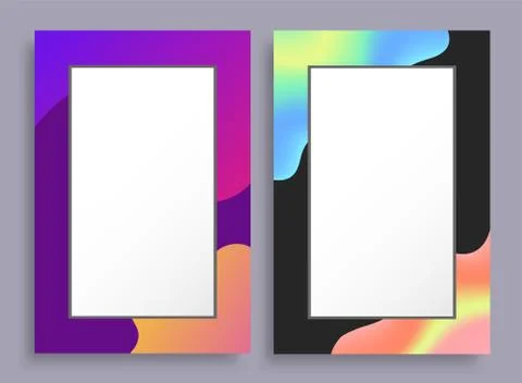 Colorful Empty Vertical Frames with Bright Stains イラスト素材