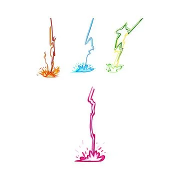 Colorful energy burst effects simulating electrical impact Stock Illustration