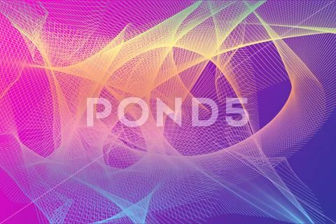 Colorful Energy Wave Abstract Design With Pink Purple Blue Yellow PSD 模板