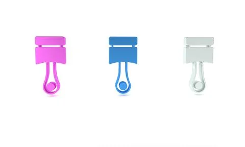 Colorful Engine piston icon isolated on white background. Car engine piston.. イラスト素材