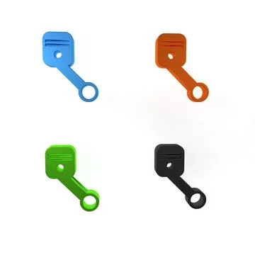 Colorful Engine piston icon isolated on white background. Car engine piston.. Stock Illustration