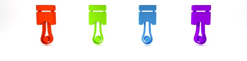 Colorful Engine piston icon isolated on white background. Car engine piston.. Stock Illustration