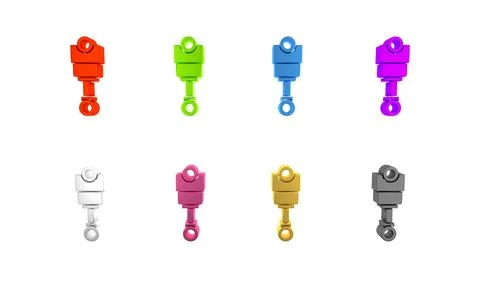 Colorful Engine piston icon isolated on white background. Car engine piston.. Stock Illustration