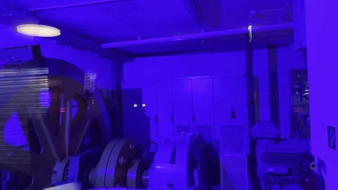 Colorful Engine Room for Cable Car in St Moritz Stock Footage 284114802