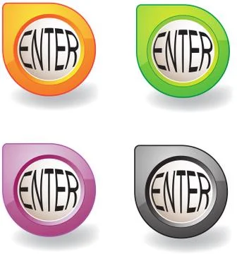 Colorful enter button Stock Illustration