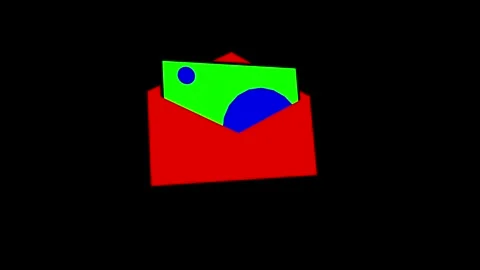 Colorful Envelope with Abstract Art and Geometric Shapes 動画素材 341921663