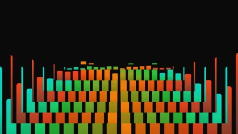 Colorful Equalizer Bars on Black Background. Stock-Footage 329470470