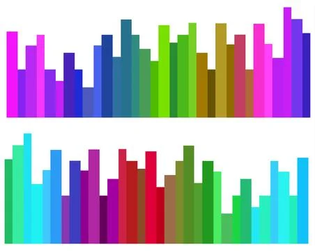 Colorful equilizer vertical bars for audio spectrum graphical representatio.. Stock-Illustration