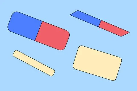 Colorful Erasers Set - Back to School Supplies イラスト素材