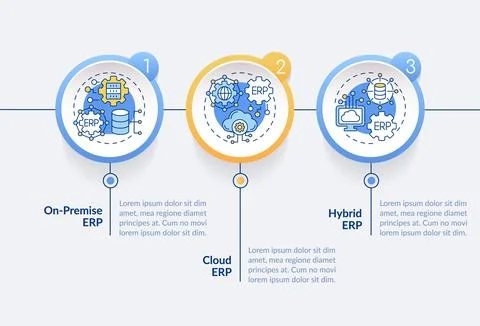Colorful ERP layout with thin line icons Illustrazione stock