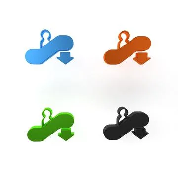 Colorful Escalator down icon isolated on white background. Minimalism conce.. 스톡 일러스트