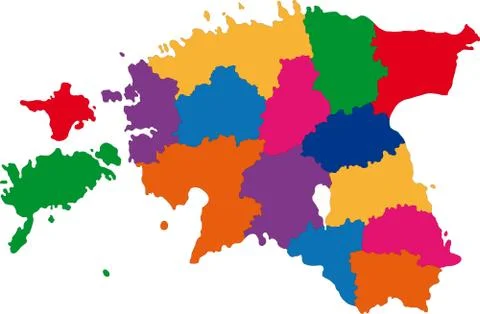 Colorful Estonia map Stock Illustration