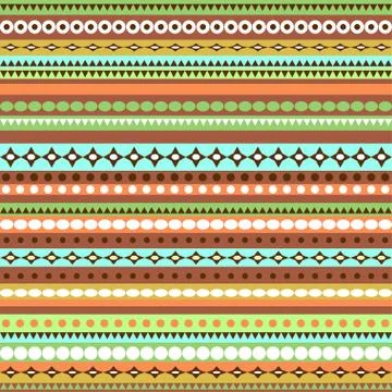 Colorful ethnic seamless pattern design Stock Illustration
