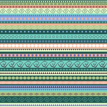 Colorful ethnic seamless pattern design Stock Illustration