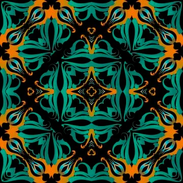 Colorful ethnic vector seamless pattern. Ornamental abstract background. Repeat Illustrazione stock