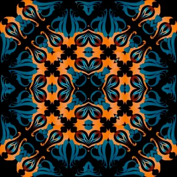 Colorful ethnic vector seamless pattern. Ornamental abstract background. Repeat Illustrazione stock