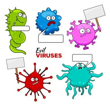 Colorful Evil Viruses Stock Illustration