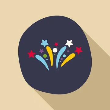 Colorful exploding fireworks celebrating festive holiday party concept Illustrazione stock