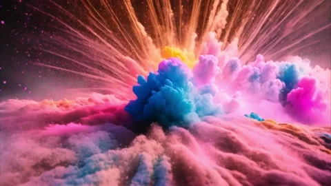 Colorful Explosion of Colors Stock Footage 284572590