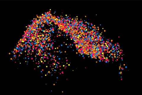 Colorful explosion of confetti.  Colored grainy texture vector. 스톡 일러스트