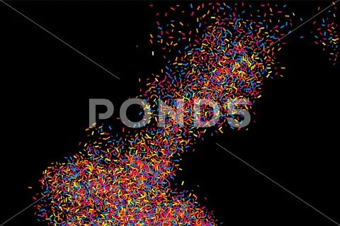 Colorful explosion of confetti. Colored grainy texture vector. Stock Illustration