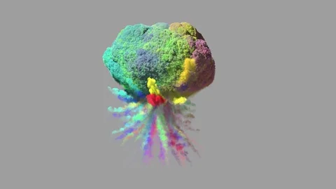 Colorful explosion on gray Stock Footage 72157492
