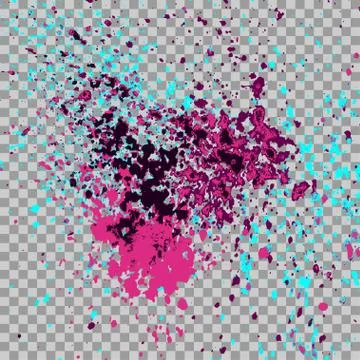 Colorful explosion of paint splatter. Isolated on transparent gray background イラスト素材