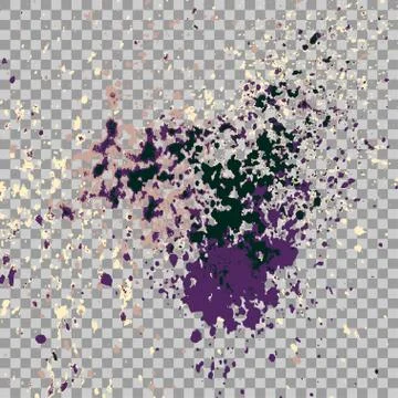 Colorful explosion of paint splatter. Isolated on transparent gray background イラスト素材
