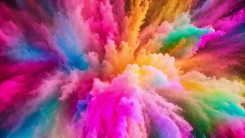 Colorful Explosion of Powder Stock Footage 284572576