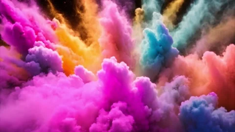 Colorful Explosion of Powder Stock Footage 284572736