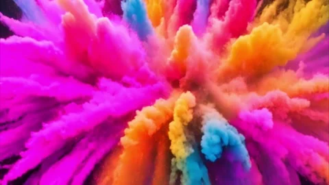 Colorful Explosion of Powder Paint Stock Footage 284572822