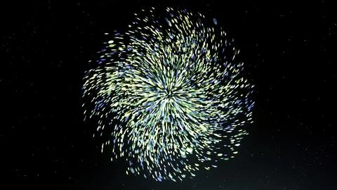 Colorful explosion of spiral stream in space. Motion. Cosmic explosion of dense Stock Illustration