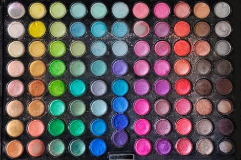 Colorful eye shadows Stock Photos