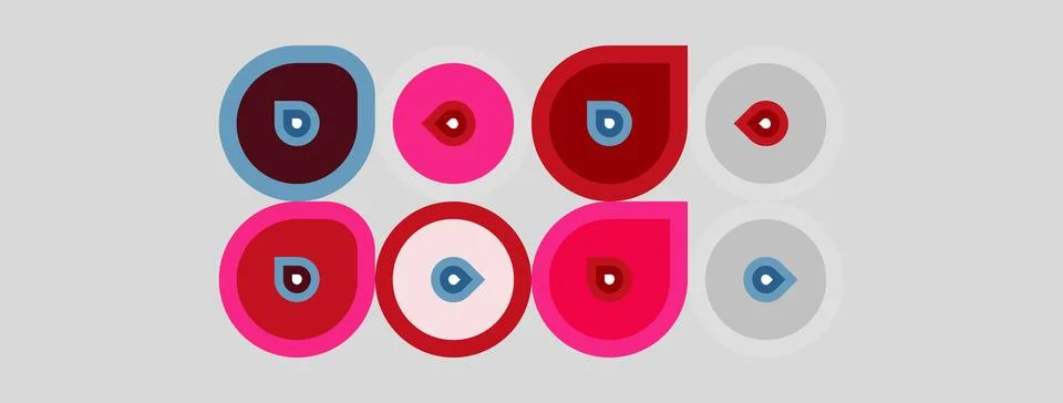 Colorful eyes pattern. Circles, pinks, blues, grays dominate design. Symbolic 스톡 일러스트