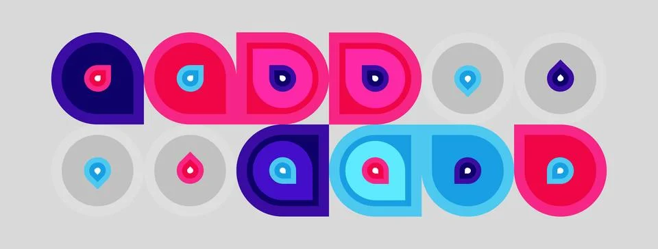 Colorful eyes pattern. Circles, pinks, blues, purples create protective amule Illustrazione stock