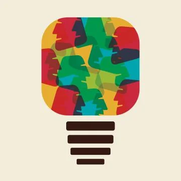 Colorful face make bulb shape vector Stock-Illustration