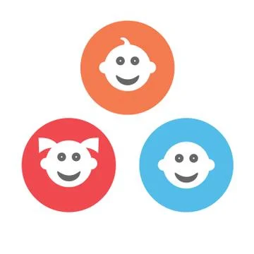 Colorful faces Stock Illustration