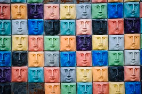 Colorful faces Stock Photos