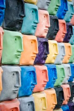 Colorful faces Foto stock