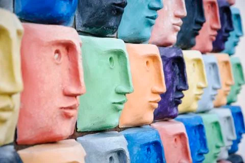 Colorful faces Stock Photos