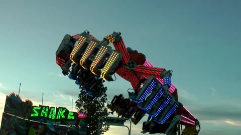 Colorful fair ride Video stock 260022495