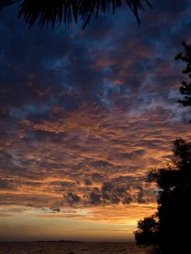 Colorful Fall Sunset Fotos de archivo