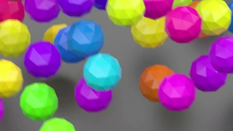 Colorful falling chaotic disordered plastic balls. Stock Footage 86918737