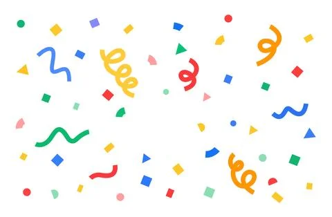 Colorful falling confetti, multicolor confetti explosion Stock Illustration