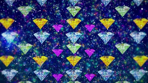 Colorful Falling Diamonds Loop Stock Footage 229261781