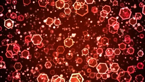 Colorful Falling Hexagon Particle Background Animation - Loop Red Stock Footage 90124656